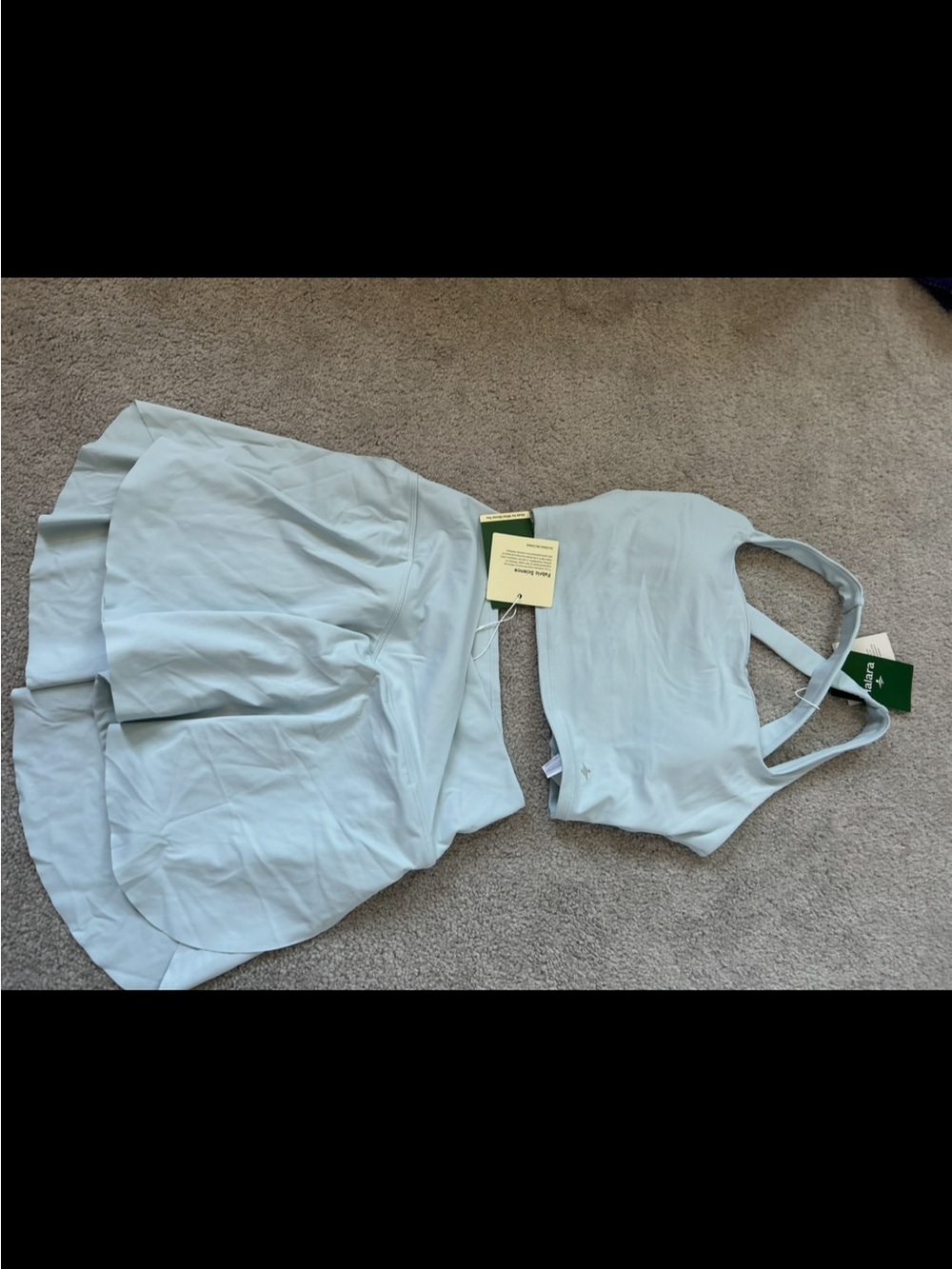 Light Blue Athletic Skirt and Crop Tank Set